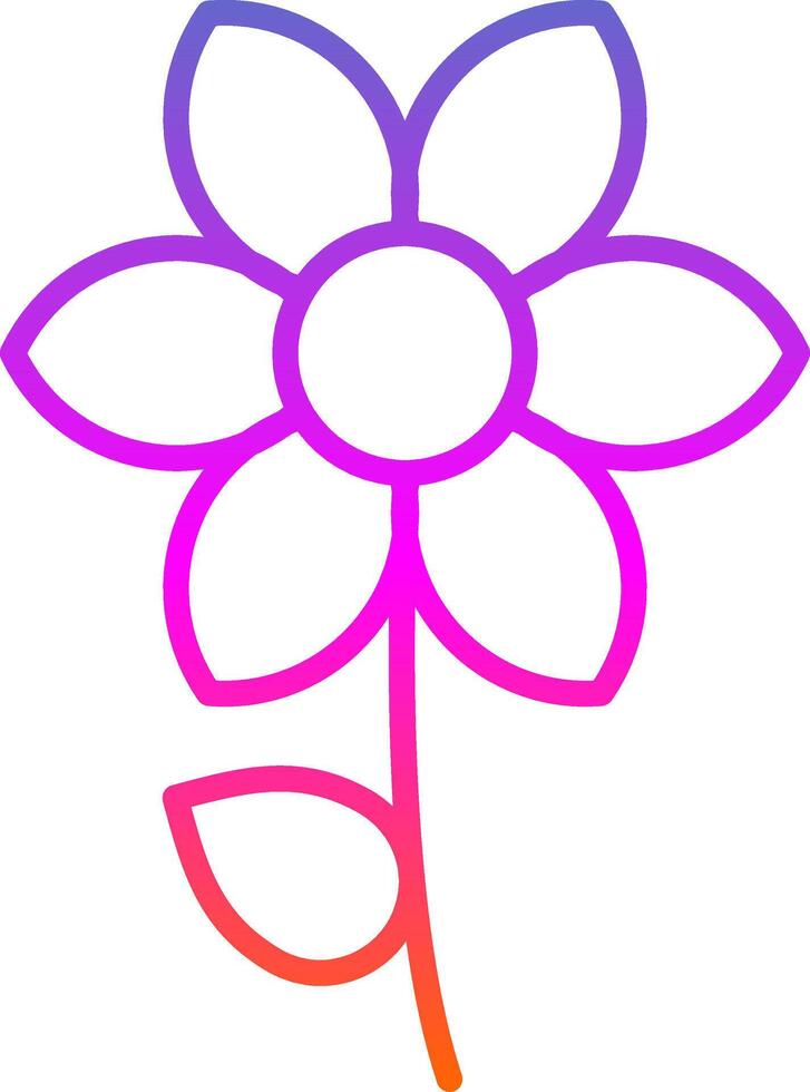 Flower Line Gradient Icon Design vector