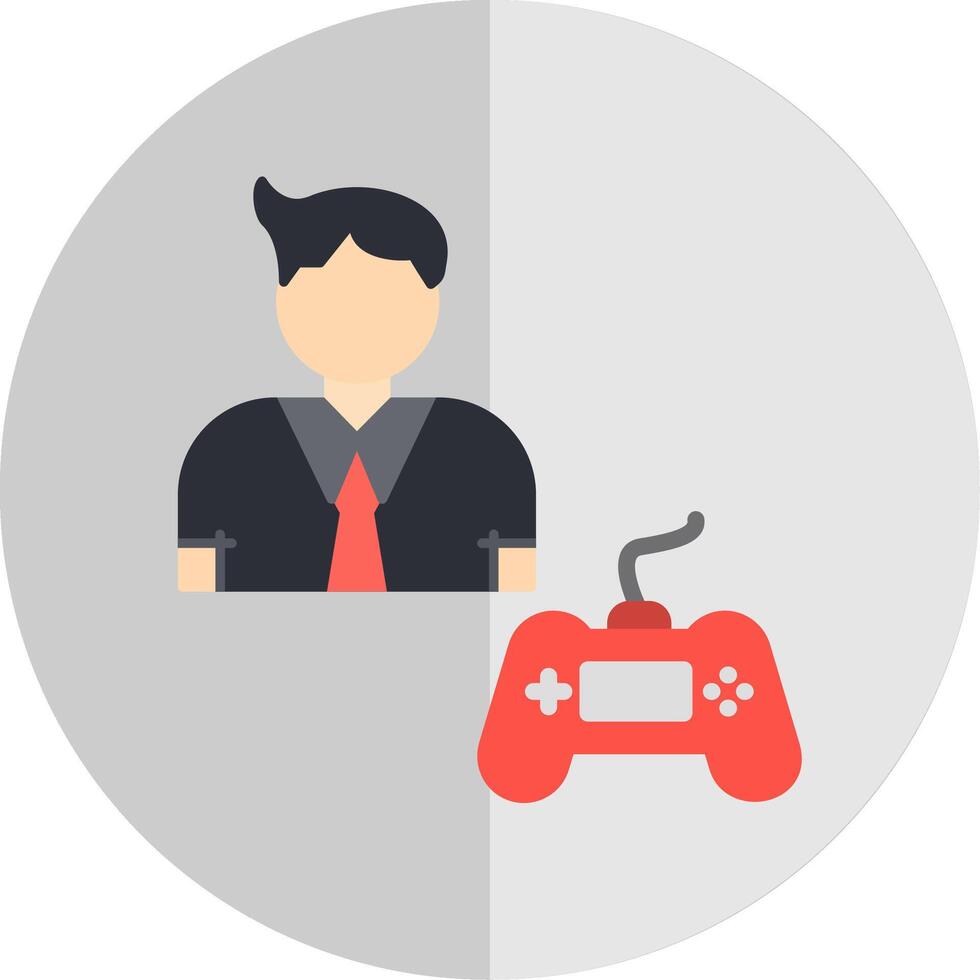 Gamer Flat Scale Icon Design vector
