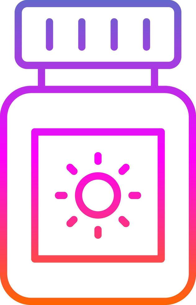 Sun Block Line Gradient Icon Design vector
