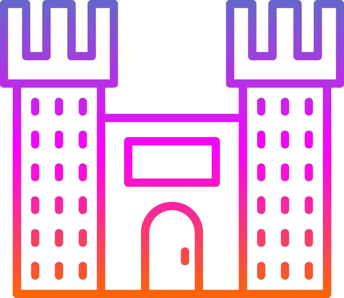 castillo línea degradado icono diseño vector