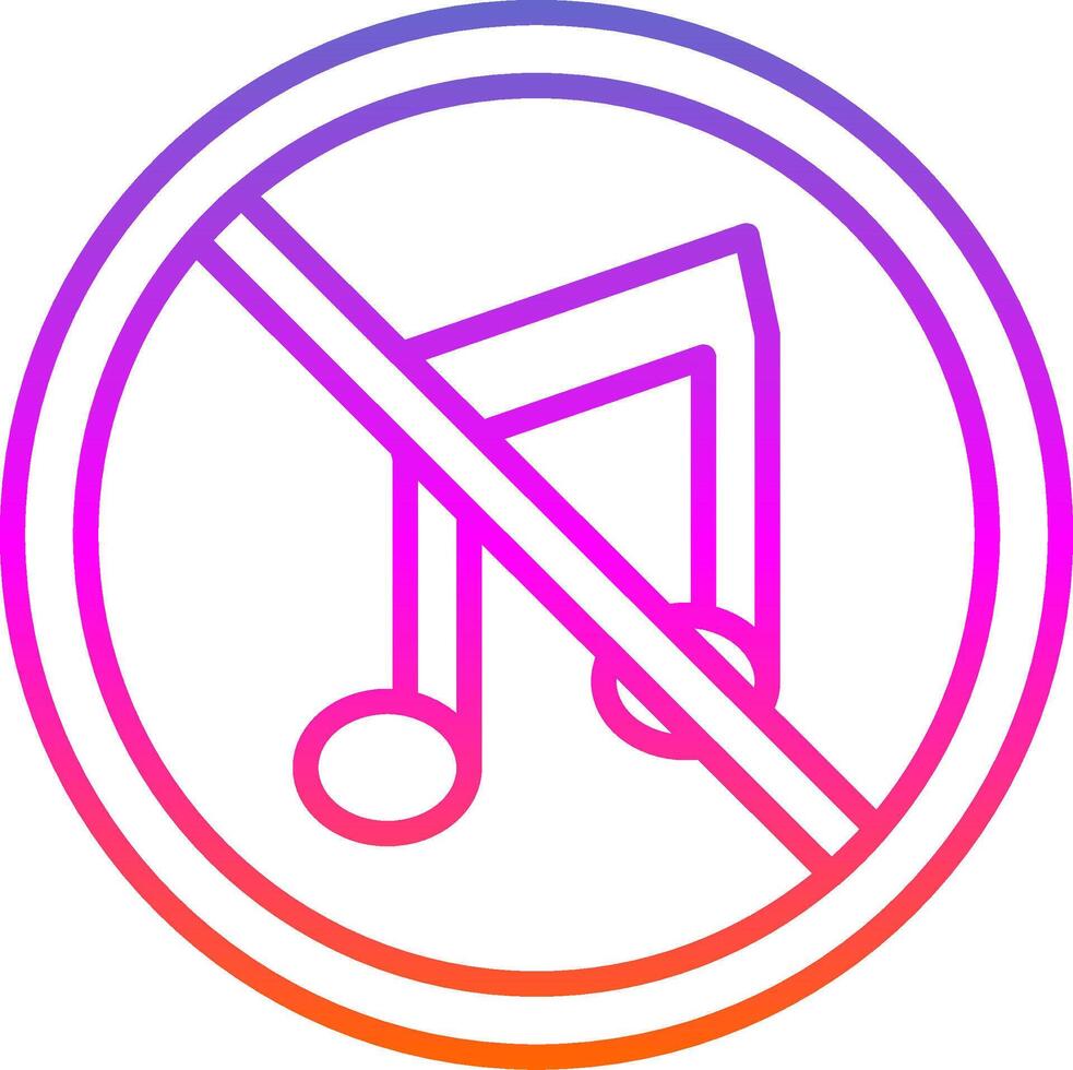 No Music Line Gradient Icon Design vector