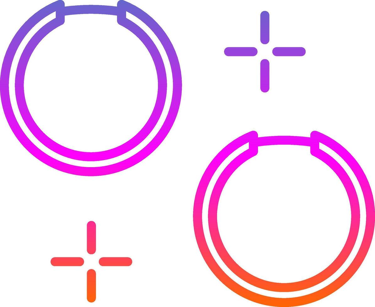 Hoop Earrings Line Gradient Icon Design vector