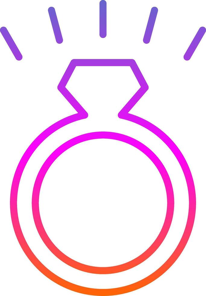 Diamond Ring Line Gradient Icon Design vector