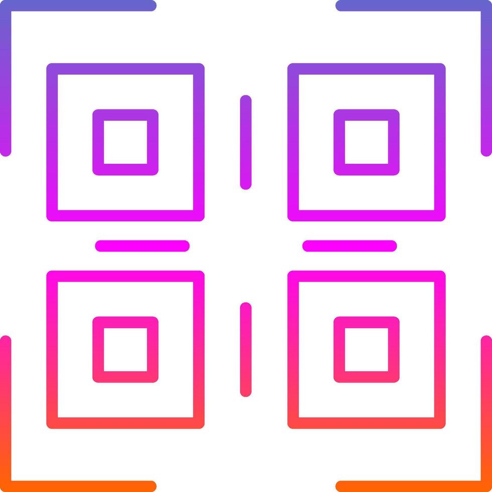 Qr Code Line Gradient Icon Design vector