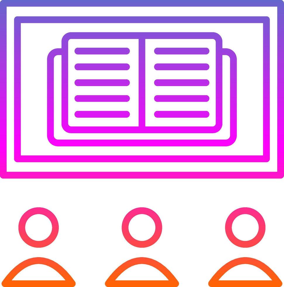 OnLine Circle Multi Circle Learning Line Gradient Icon Design vector