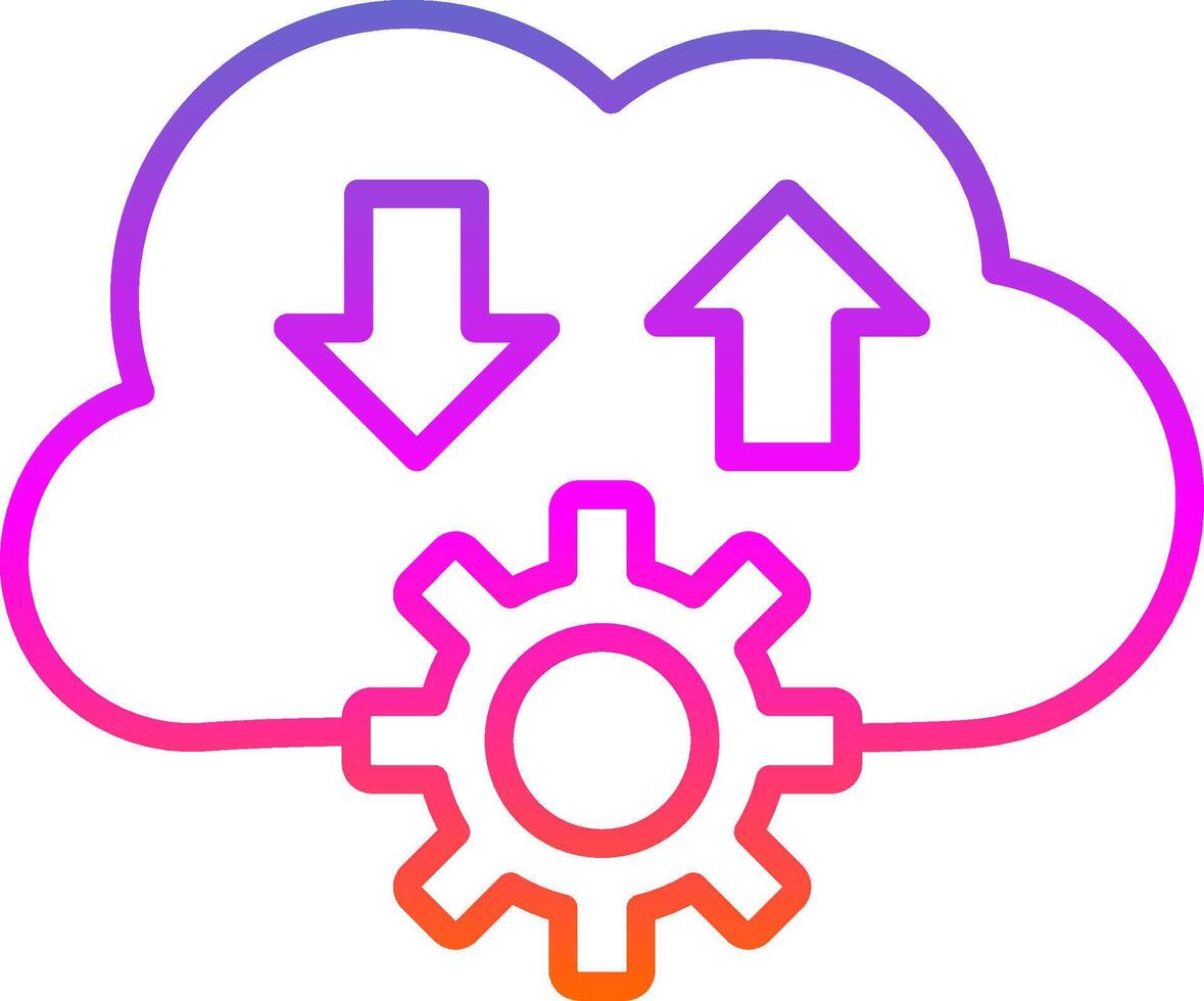 Cloud Line Gradient Icon Design vector