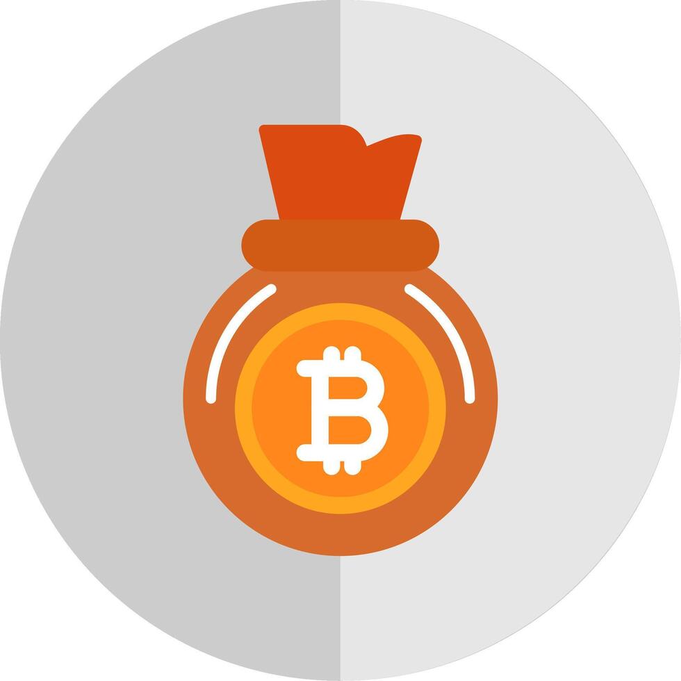 bitcoin bolso plano escala icono diseño vector