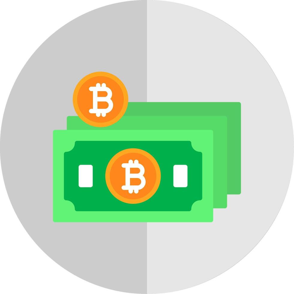 bitcoin efectivo plano escala icono diseño vector