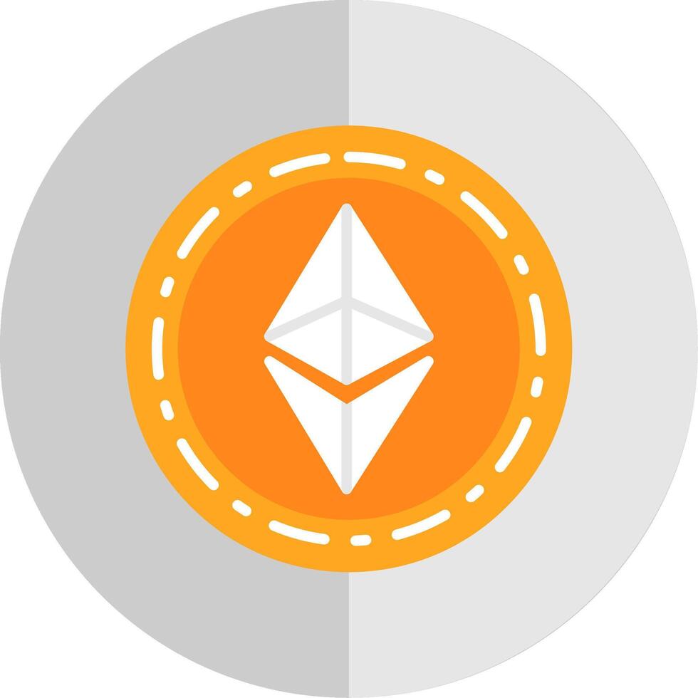 ethereum moneda plano escala icono diseño vector