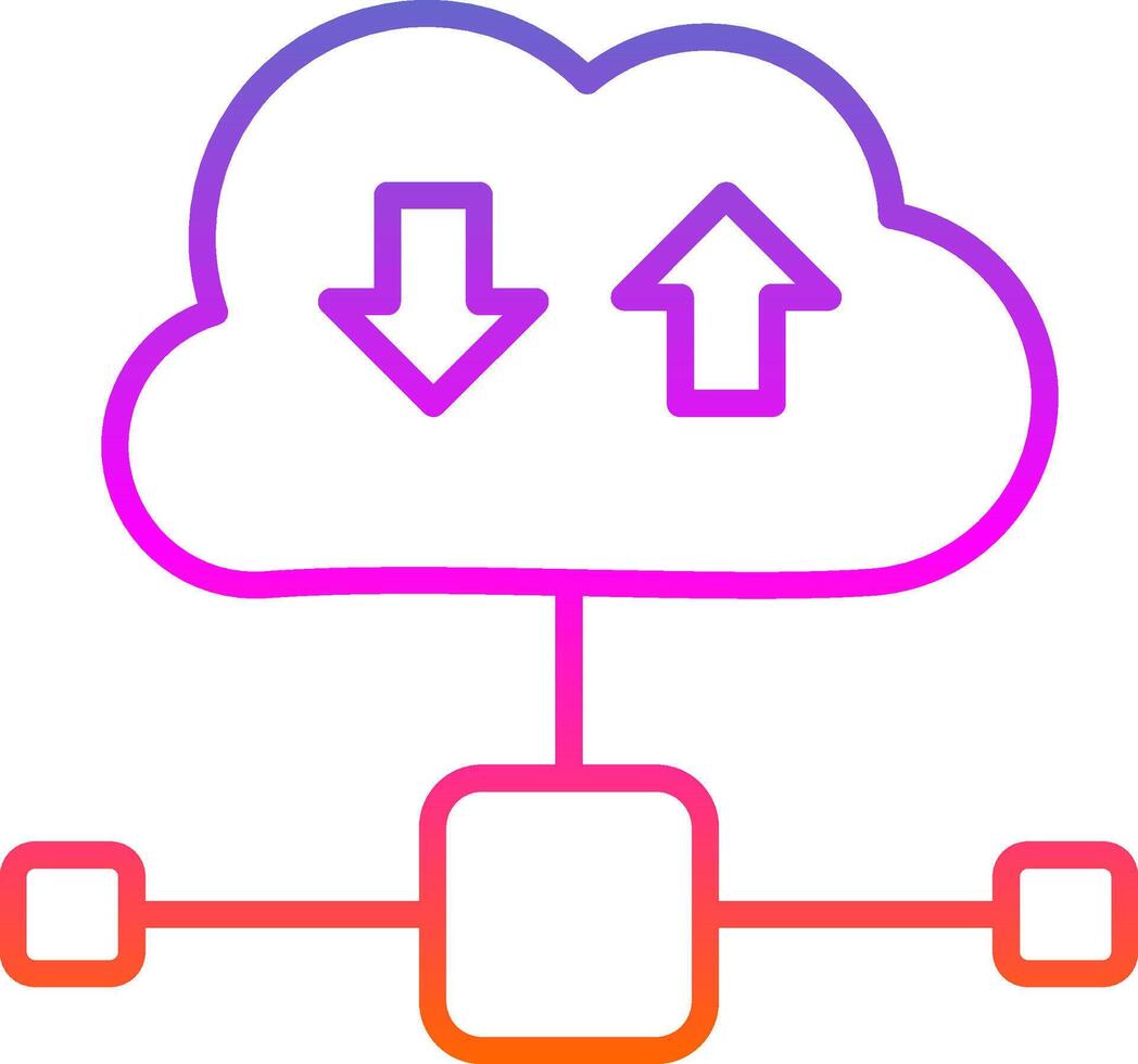 Cloud Line Gradient Icon Design vector