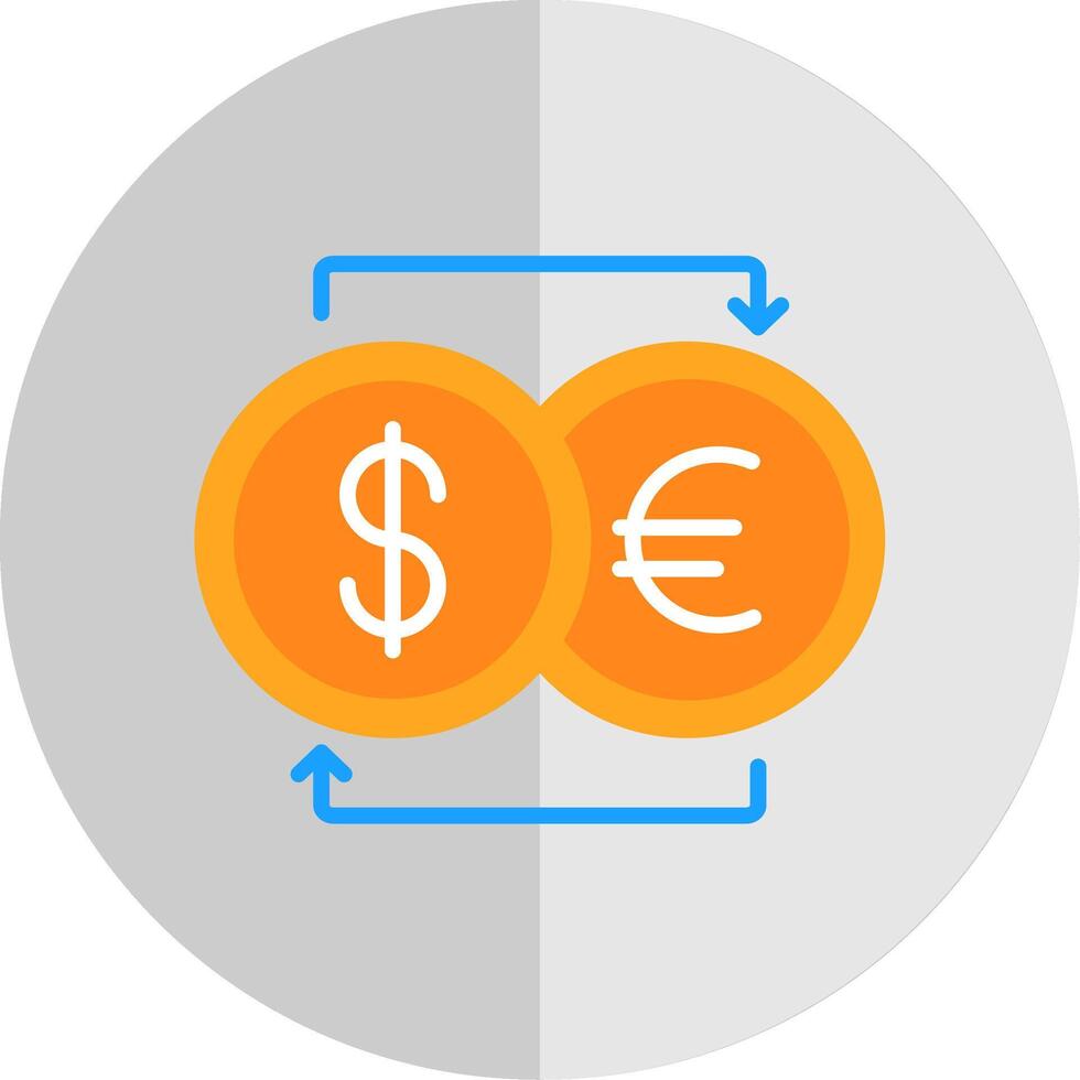 Currency Exchnage Flat Scale Icon Design vector