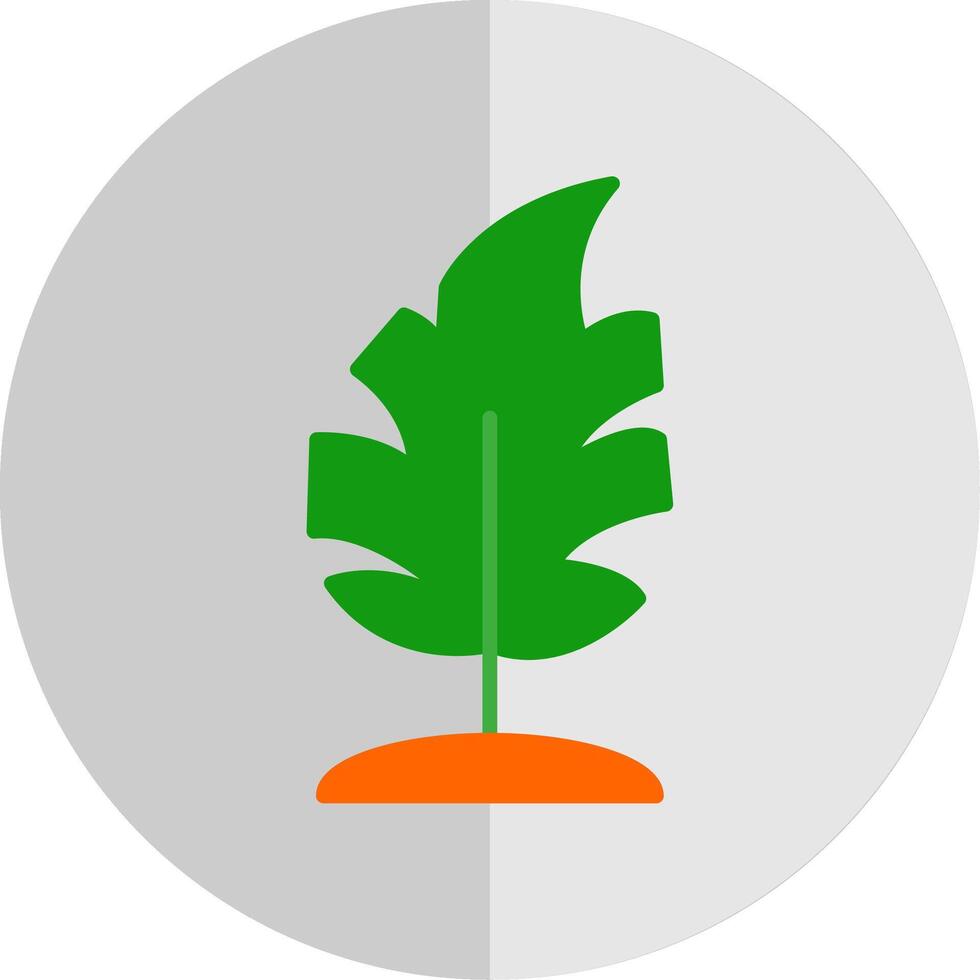 Monstera Leaf Flat Scale Icon Design vector