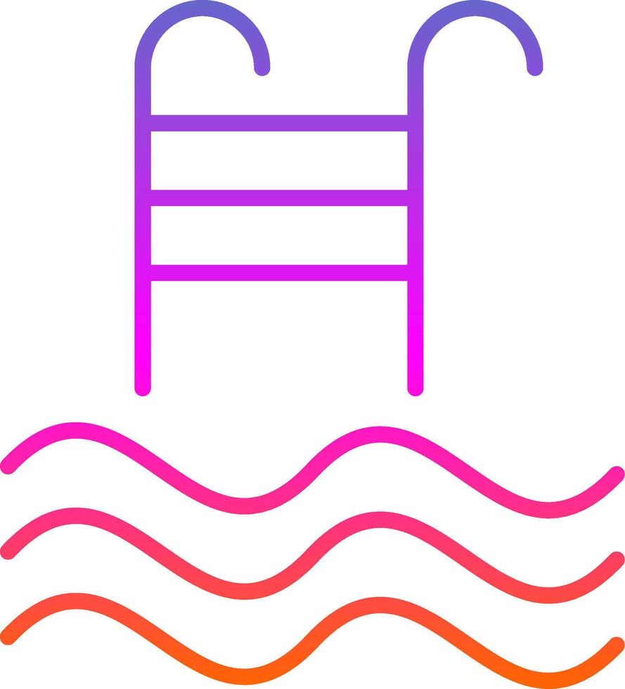 Swimming Pool Line Gradient Icon Design vector