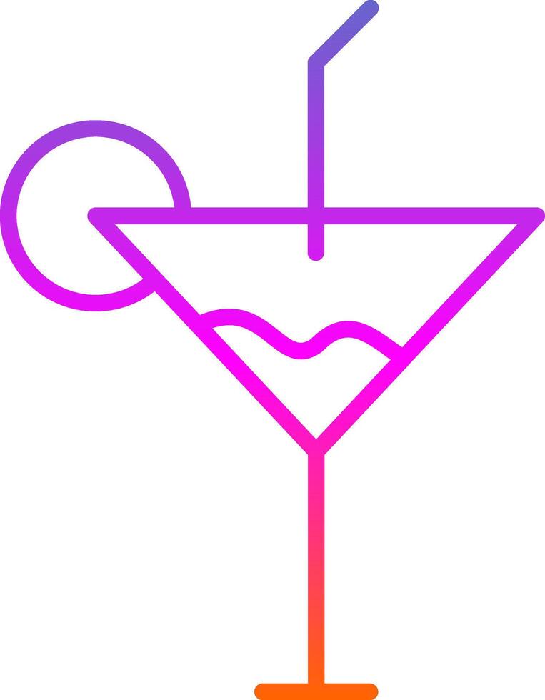 Cocktail Line Gradient Icon Design vector