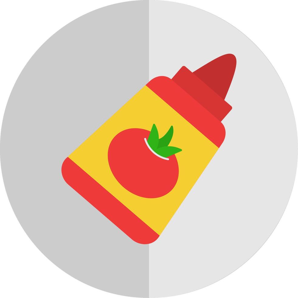 Tomato Ketchup Flat Scale Icon Design vector