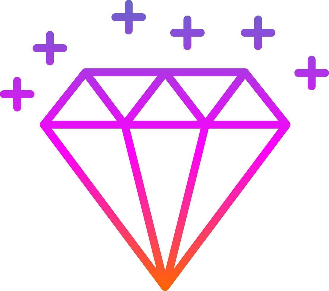 Diamond Line Gradient Icon Design vector