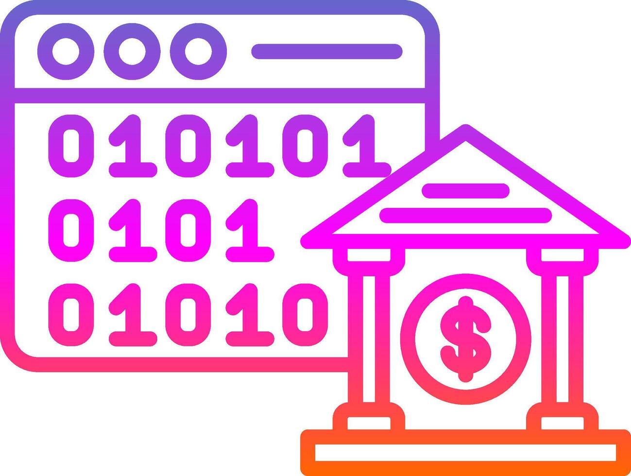 Browser Line Gradient Icon Design vector