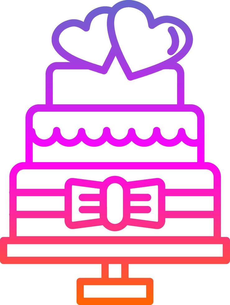 Wedding Cake Line Gradient Icon Design vector