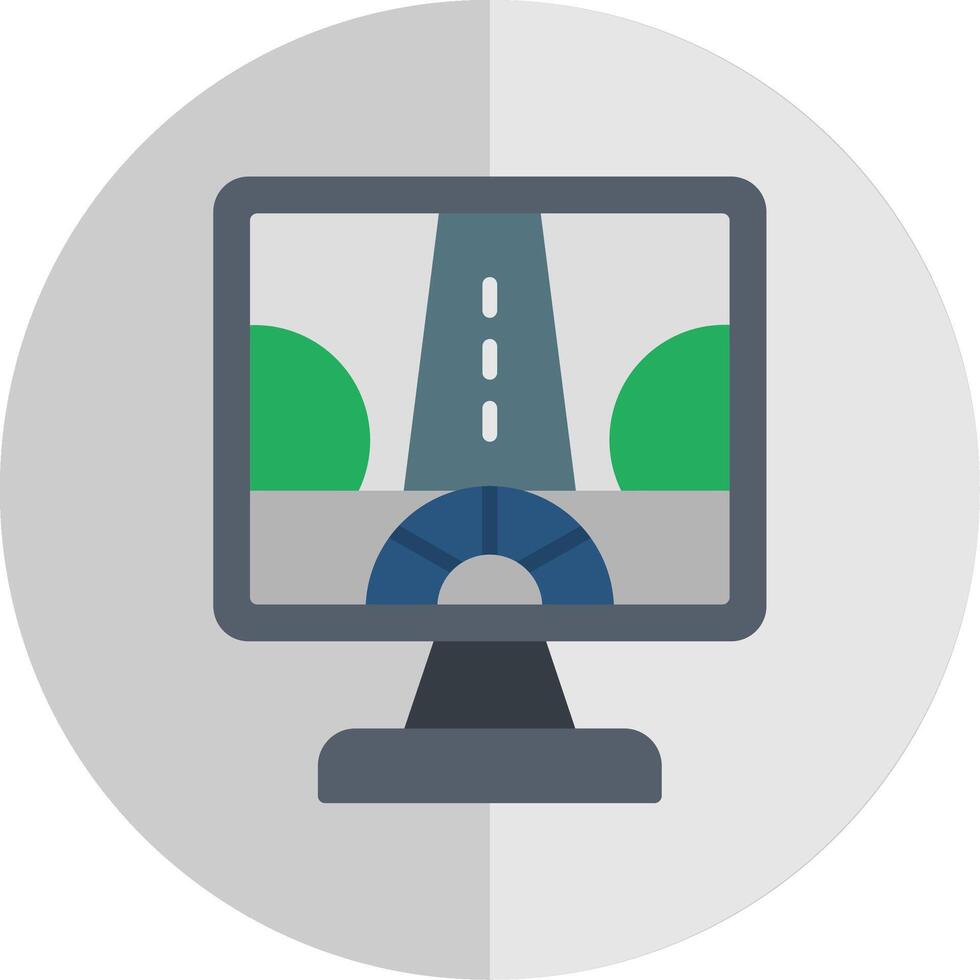 Driving Control Flat Scale Icon Design vector