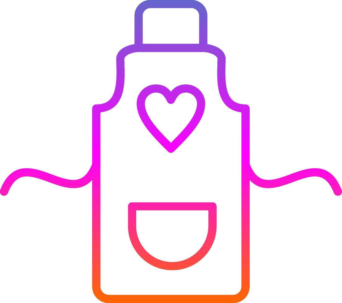 Apron Line Gradient Icon Design vector