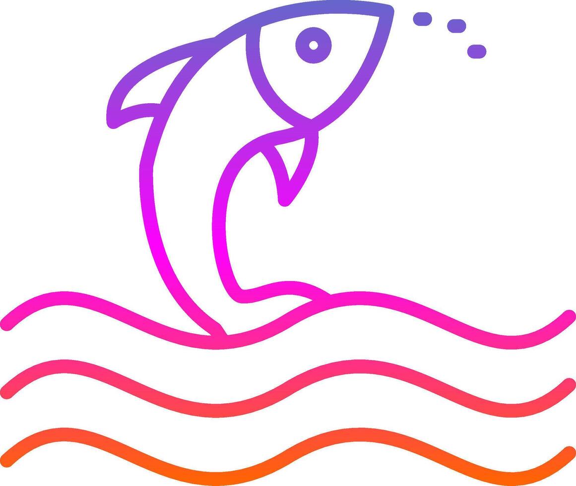 pescado línea degradado icono diseño vector