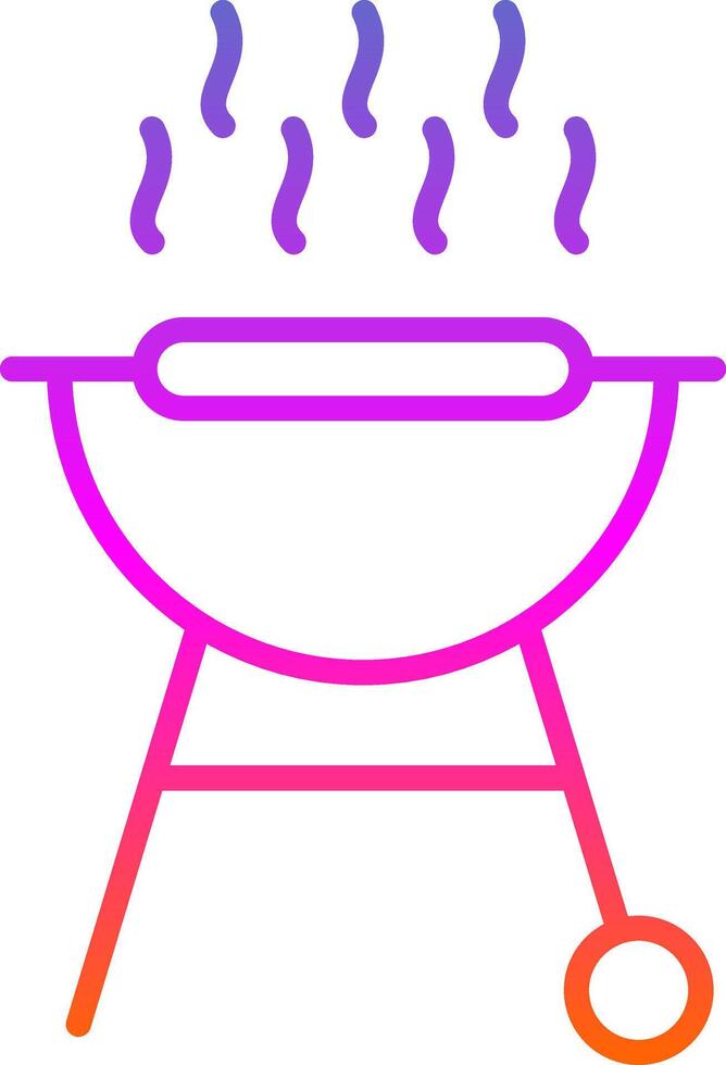 BBQ Grill Line Gradient Icon Design vector