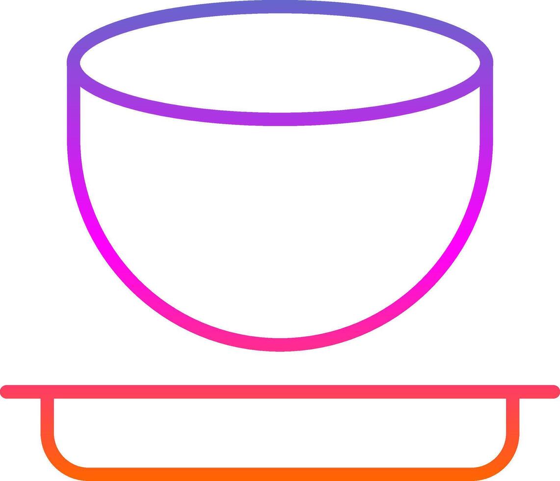 Bowl Line Gradient Icon Design vector