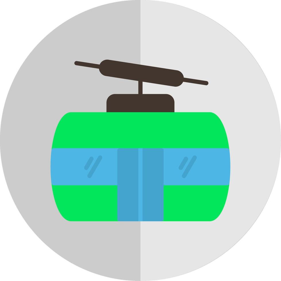 Cableway Flat Scale Icon Design vector