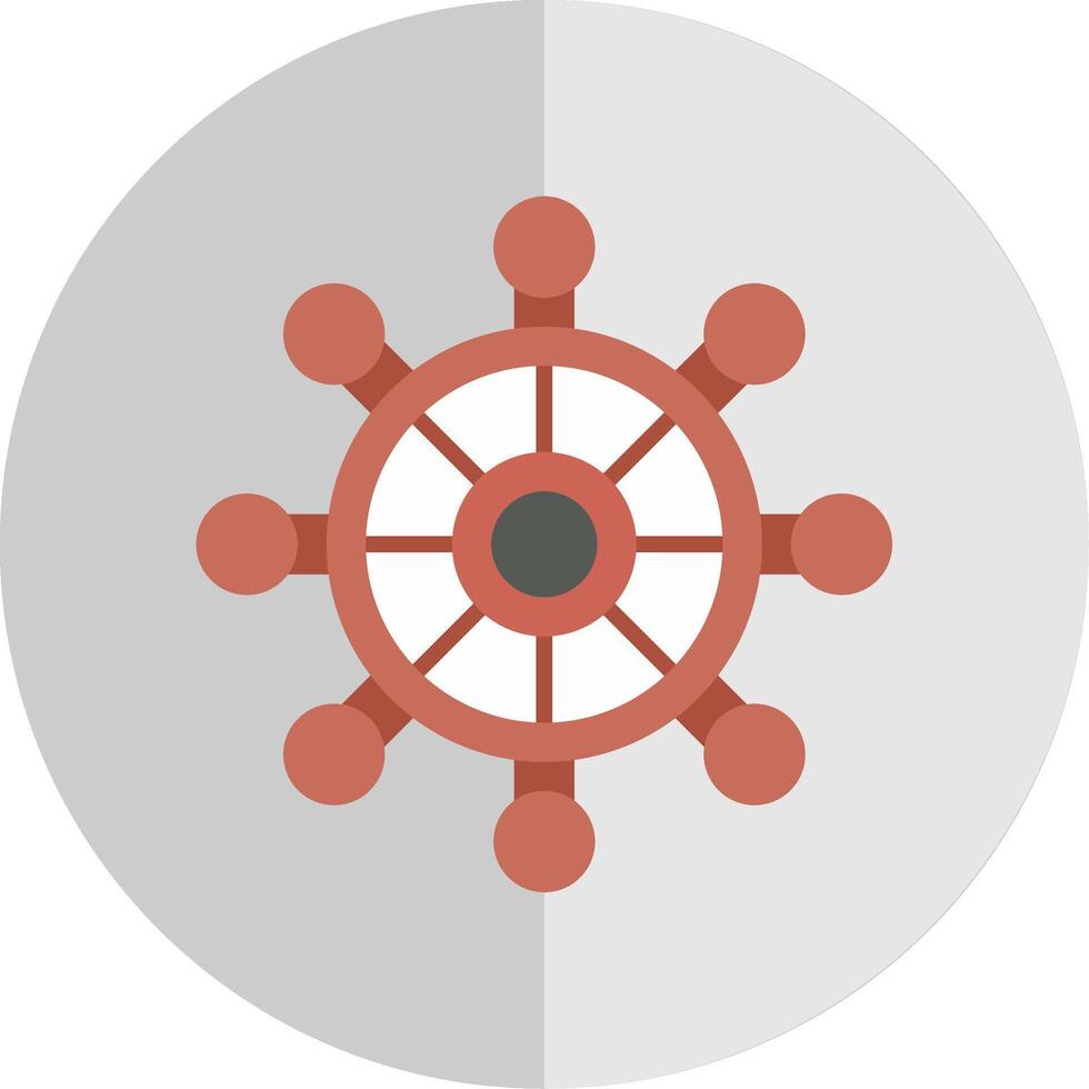 Boat Steering Flat Scale Icon Design vector