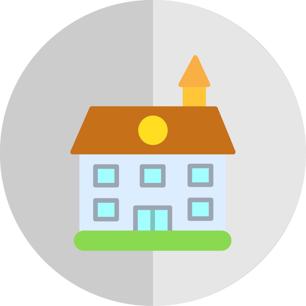 Private Guest House Flat Scale Icon Design vector