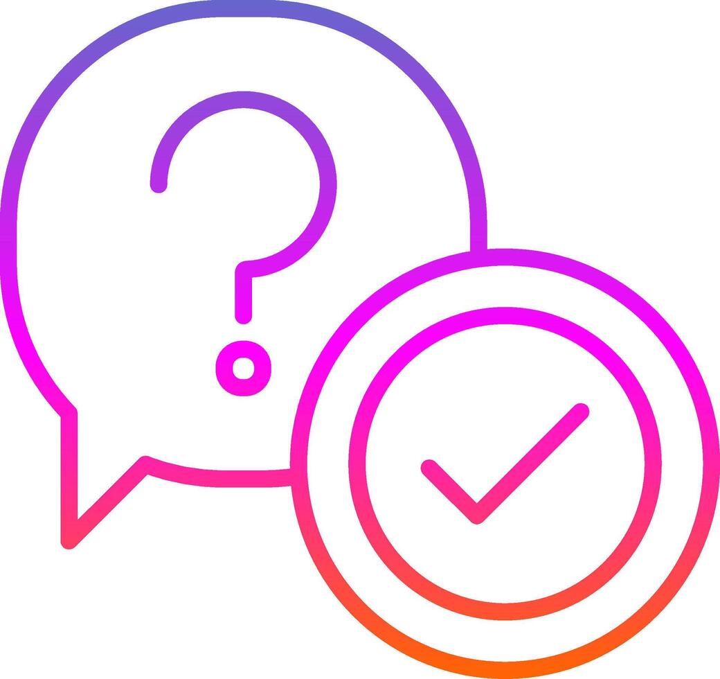 Question Line Gradient Icon Design vector
