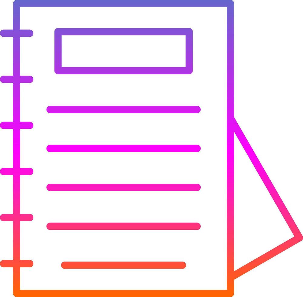 Notepad Line Gradient Icon Design vector