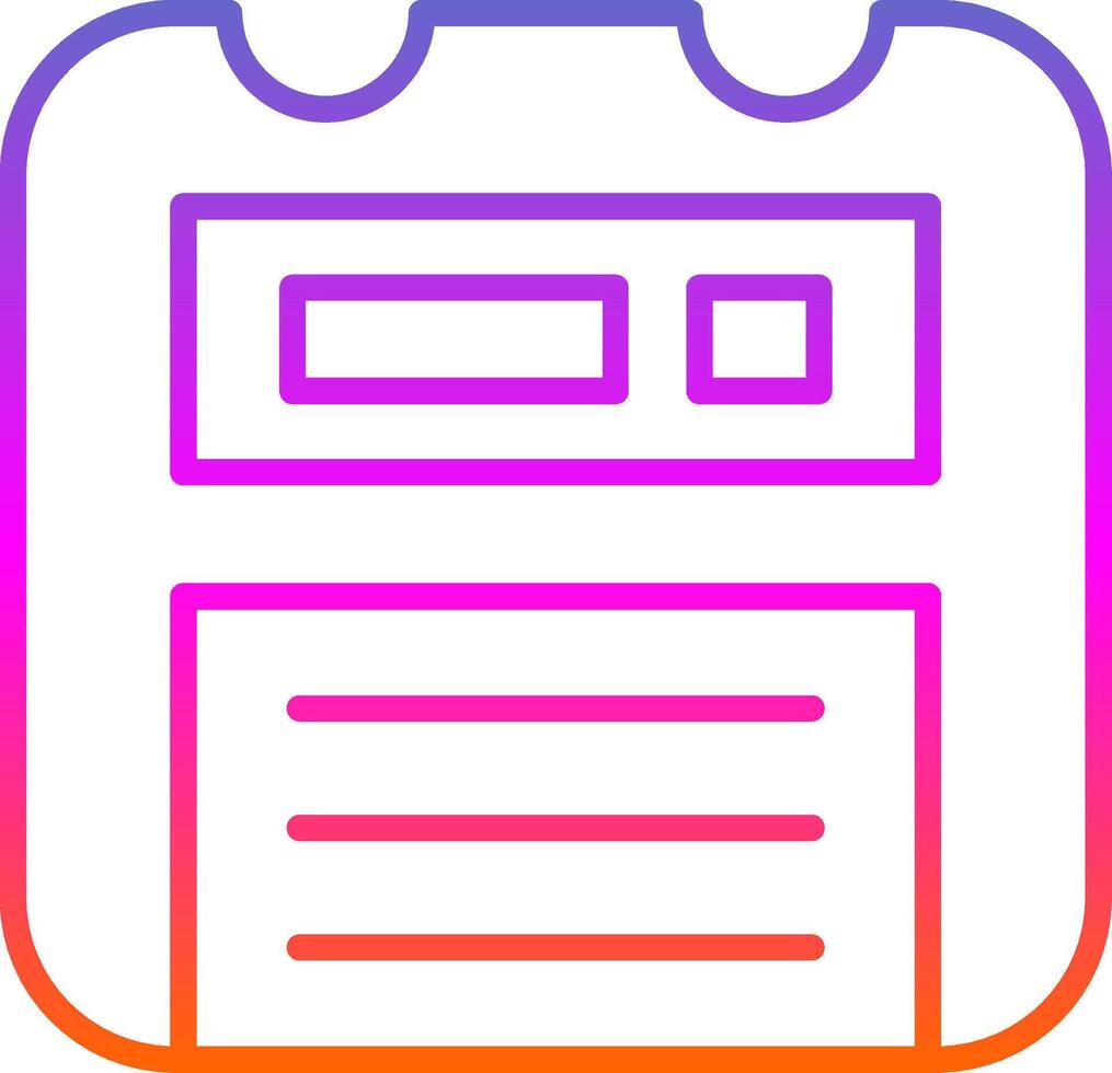 Floppy Disk Line Gradient Icon Design vector