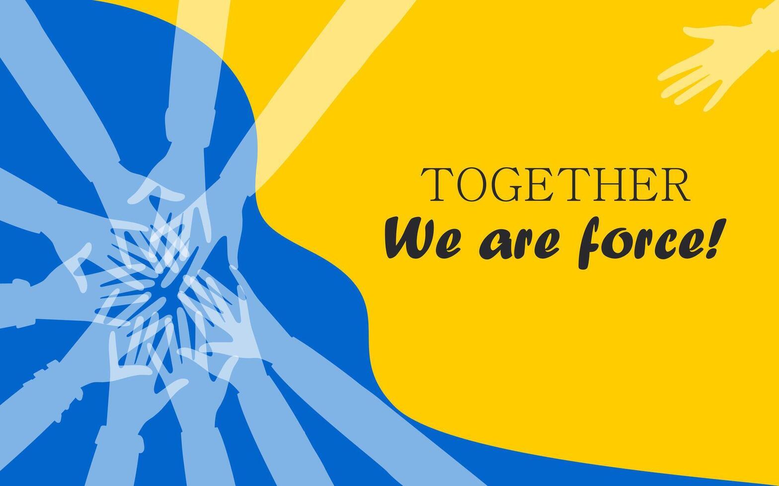Together we are force. The hands of people of multiethnic and other communities are fighting for peace and equality. vector