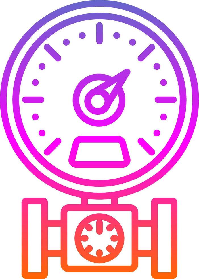 Pressure Gauge Line Gradient Icon Design vector
