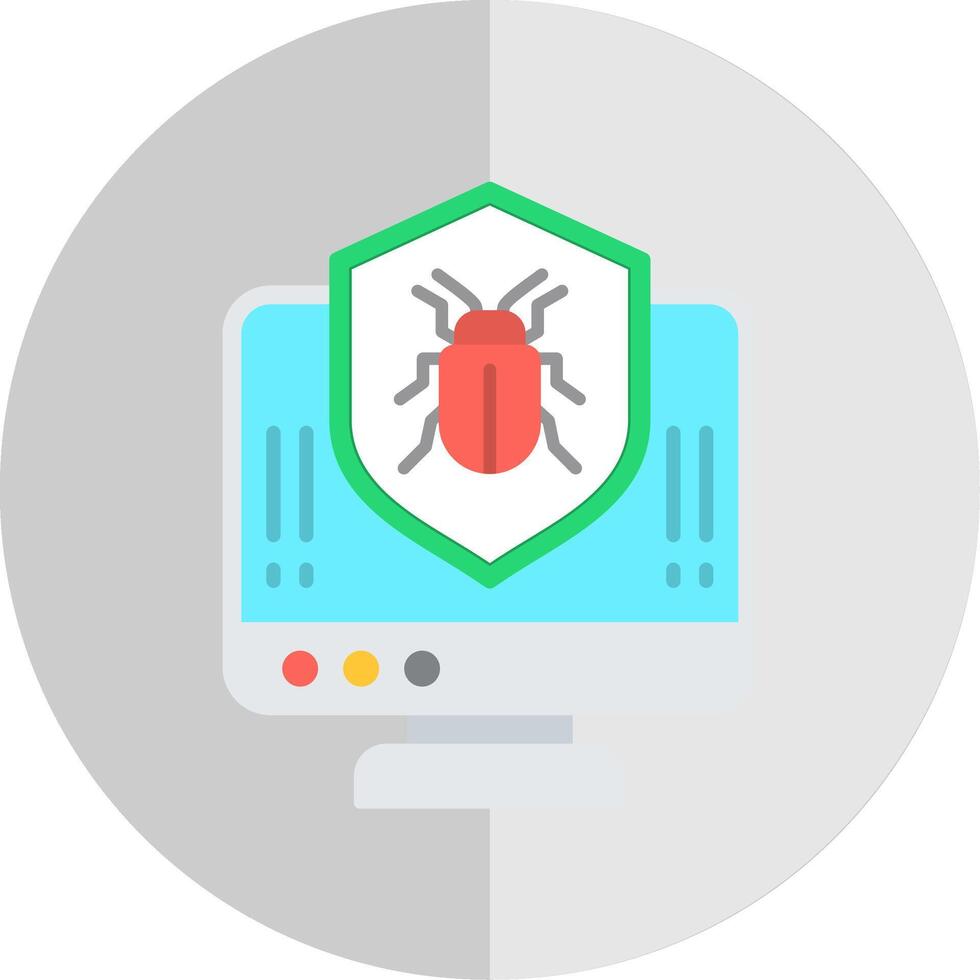 Anti Virus Shield Flat Scale Icon Design vector