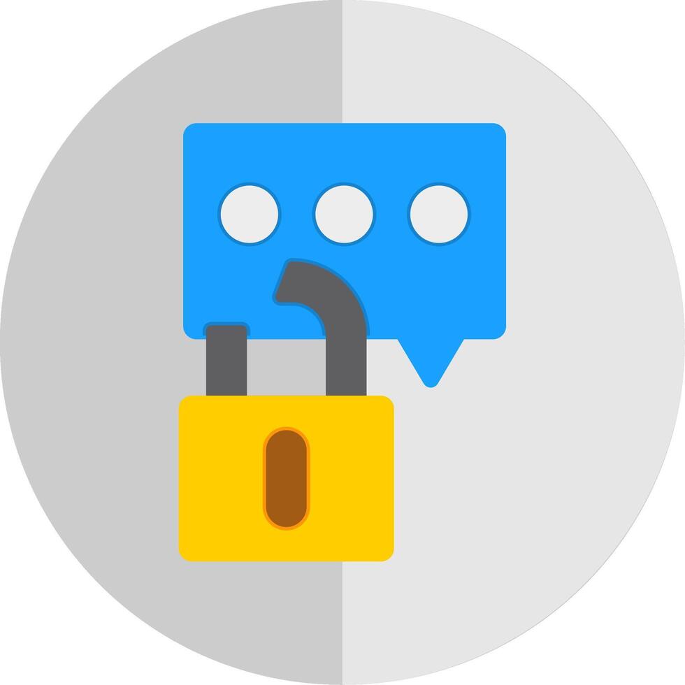 Secure Chat Flat Scale Icon Design vector