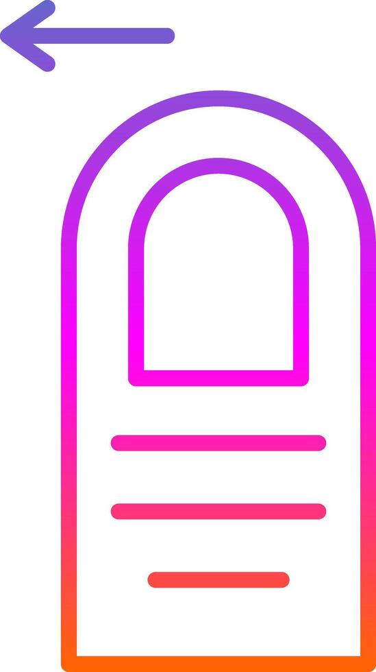 Tap Left Line Gradient Icon Design vector