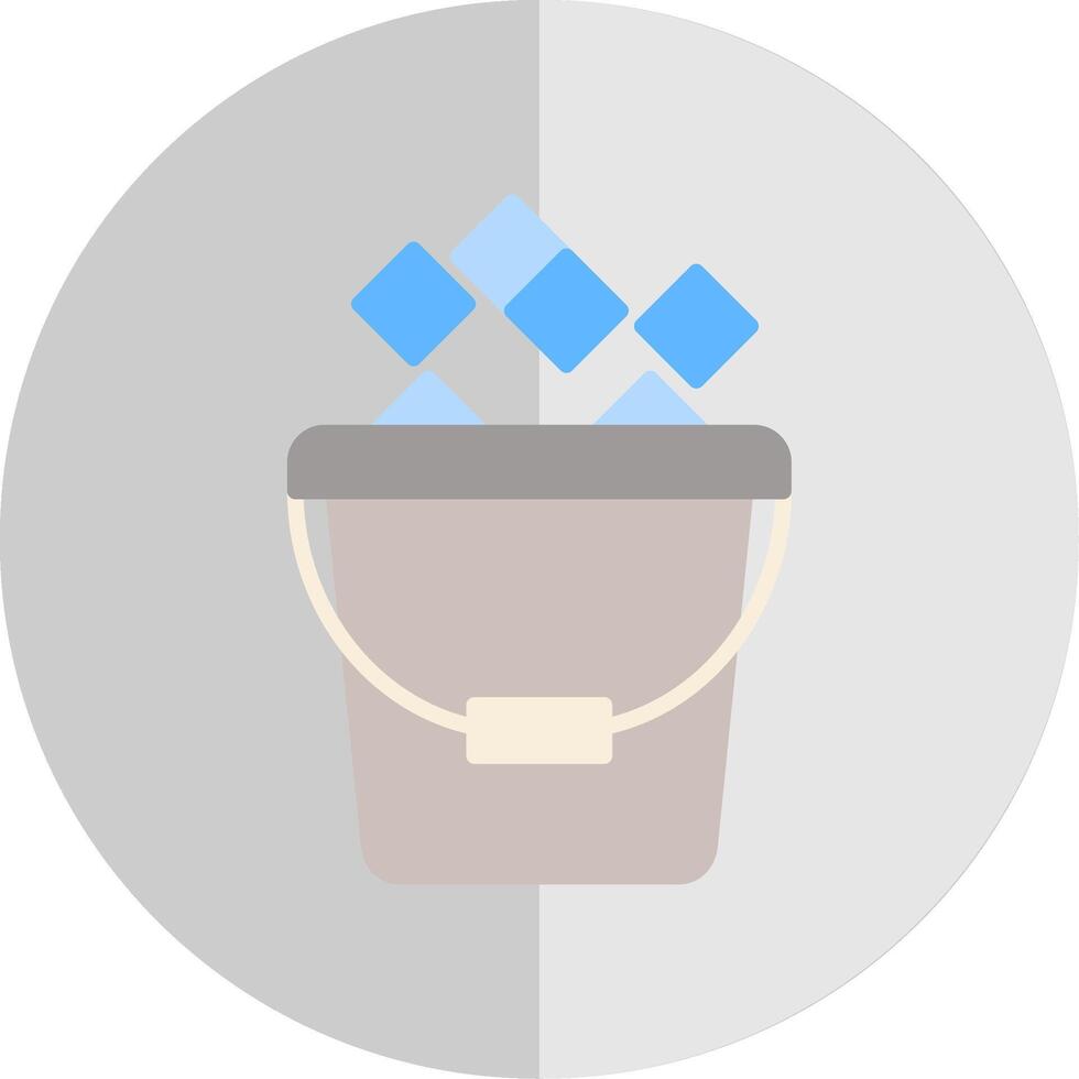 Ice Bucket Flat Scale Icon Design vector