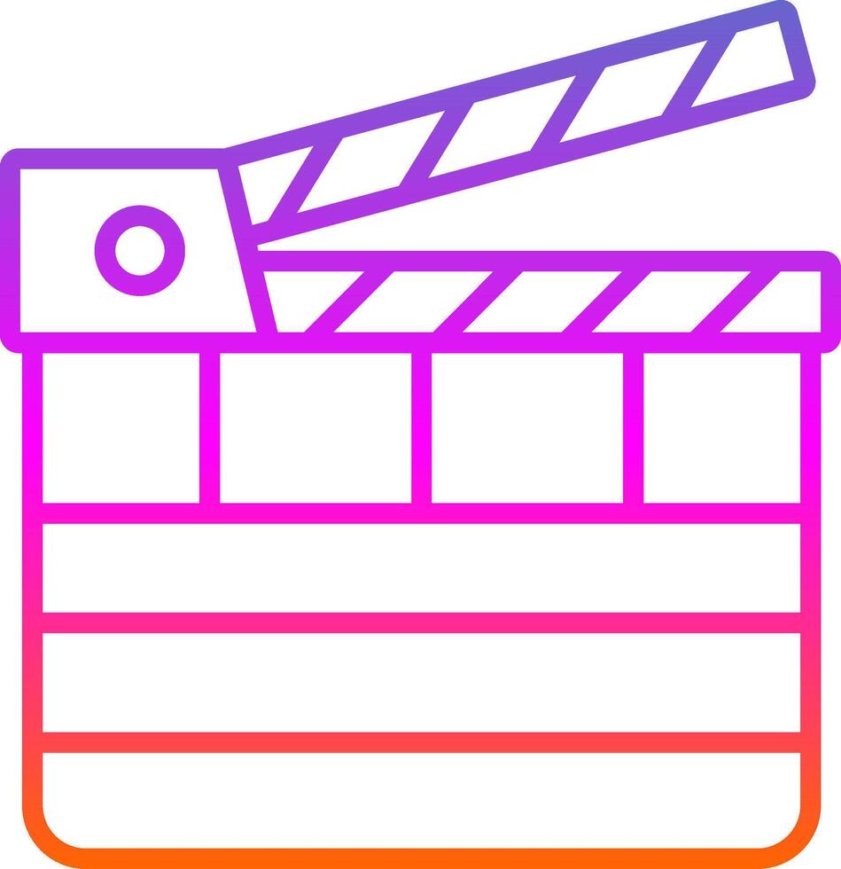 Clapperboard Line Gradient Icon Design vector