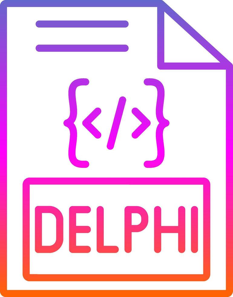 Delphi Line Gradient Icon Design vector