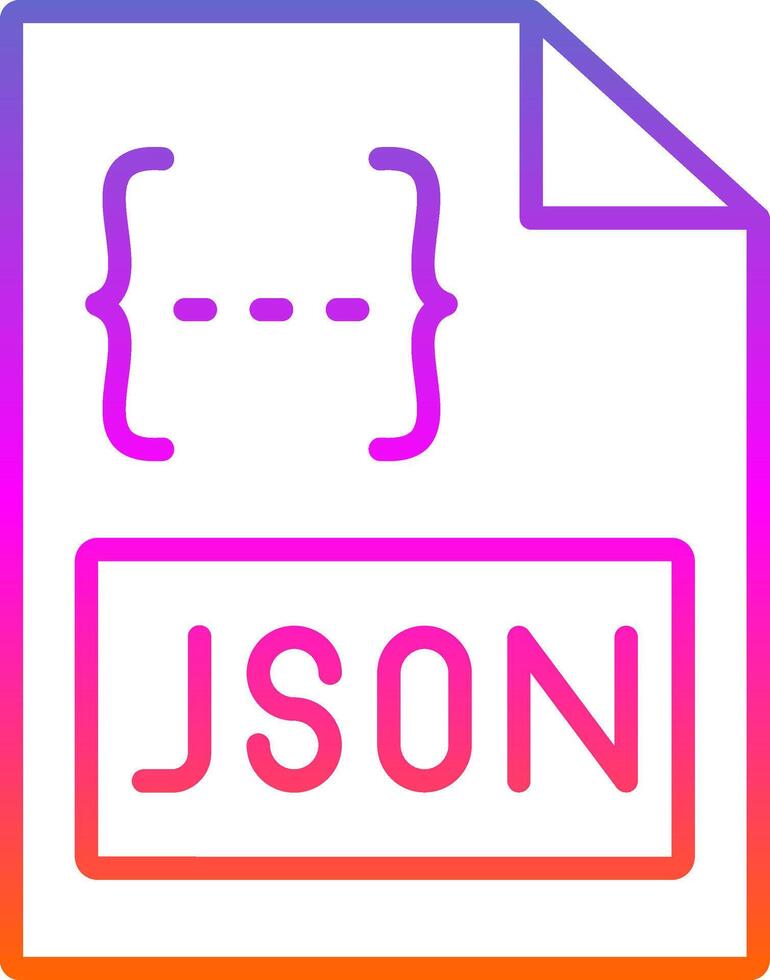 Json Line Gradient Icon Design vector