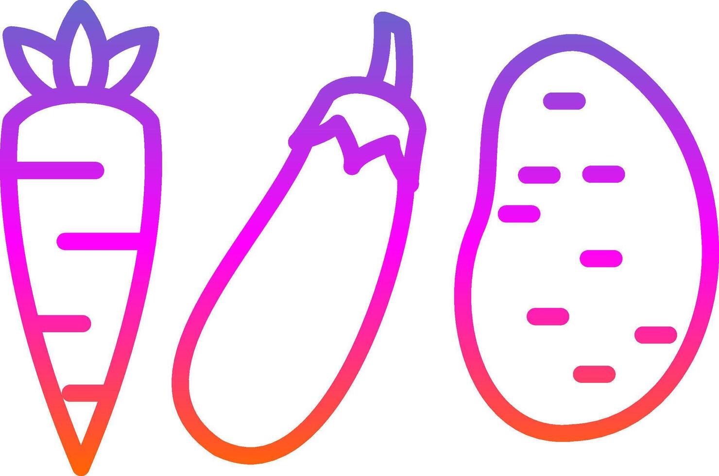 Vegetables Line Gradient Icon Design vector