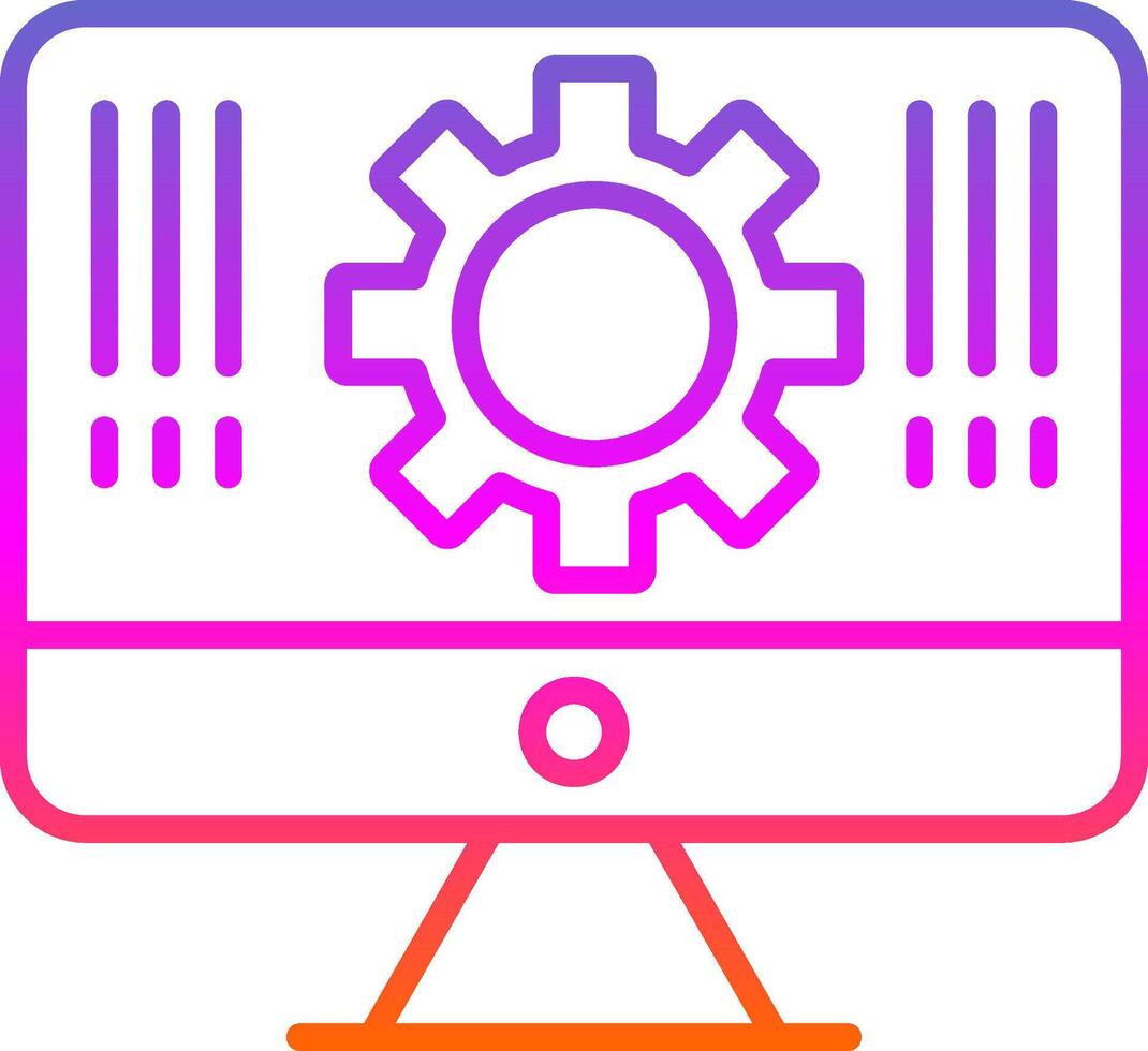 Monitor Line Gradient Icon Design vector
