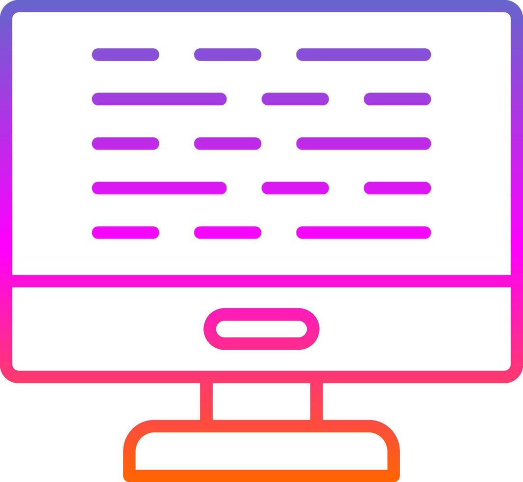 Computer Line Gradient Icon Design vector