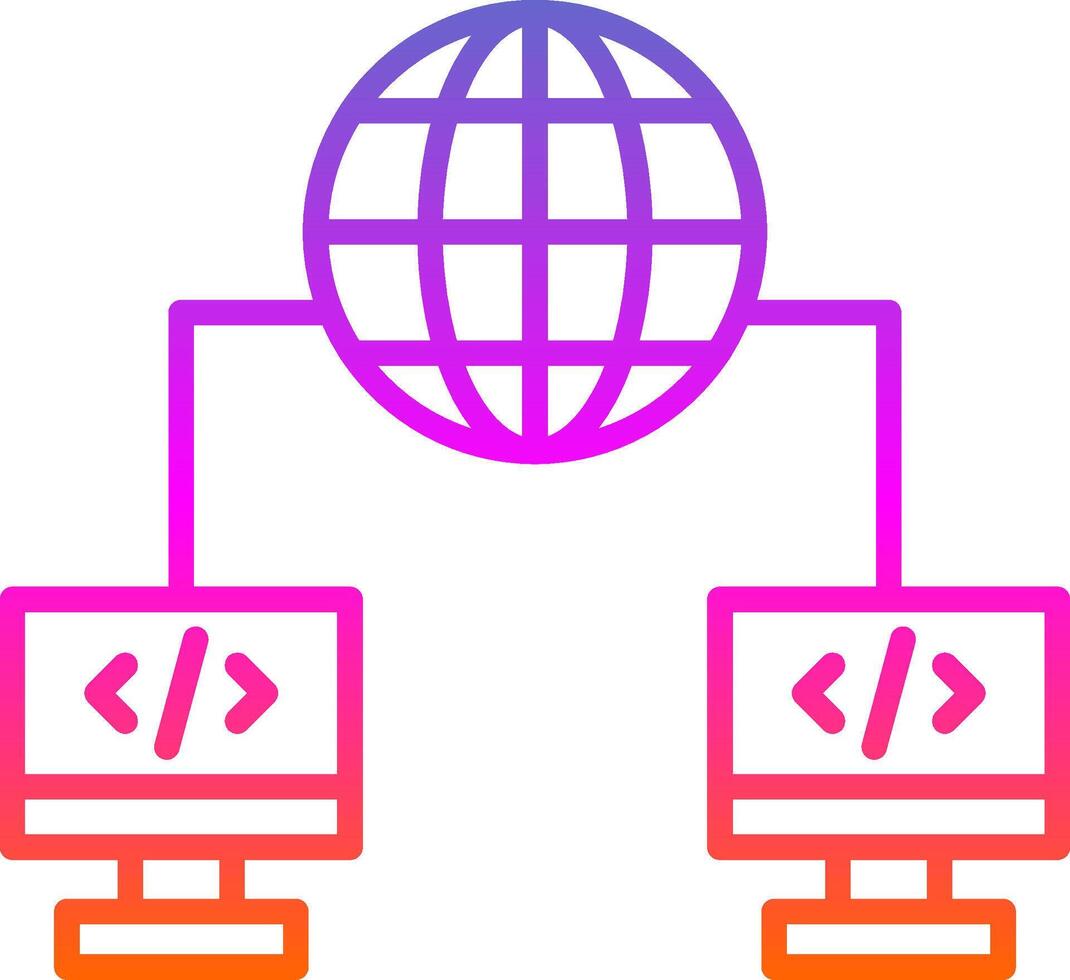 Internet Connection Line Gradient Icon Design vector