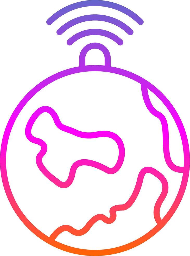 Earth Line Gradient Icon Design vector