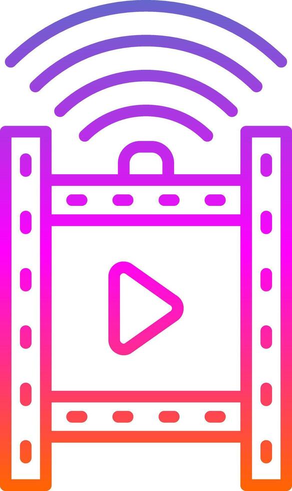 Film Line Gradient Icon Design vector