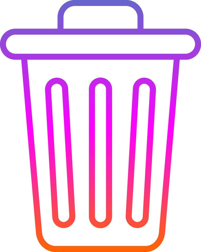 Dustbin Line Gradient Icon Design vector