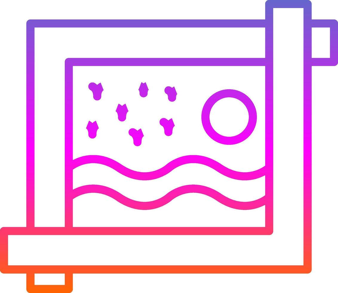 Crop Tool Line Gradient Icon Design vector